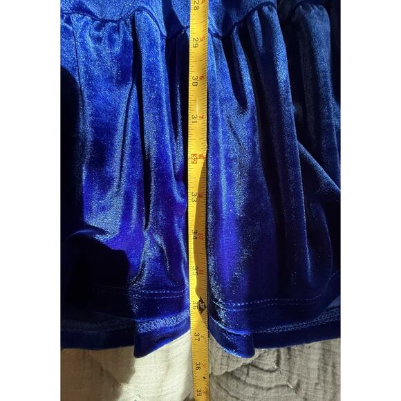 Madison Tara Women’s Sz 16 Blue Velvet Y2K Style Dress Holiday festival - Picture 9 of 9